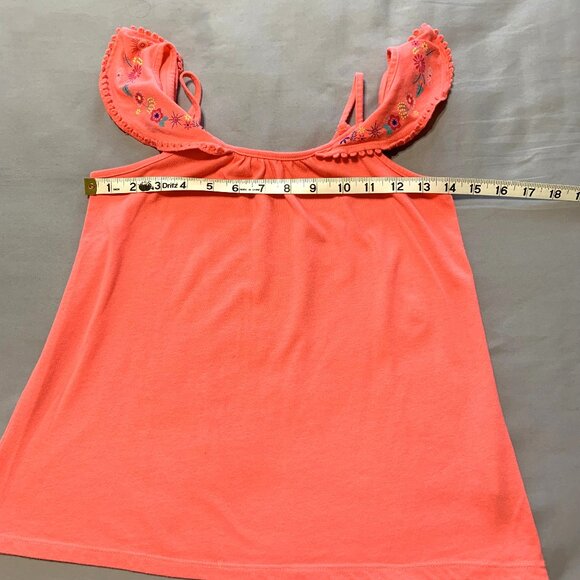 Girls Orange Tank Tops Glitter Sequin Children's Place Size 7/8 Off Shoulder - Picture 10 of 11